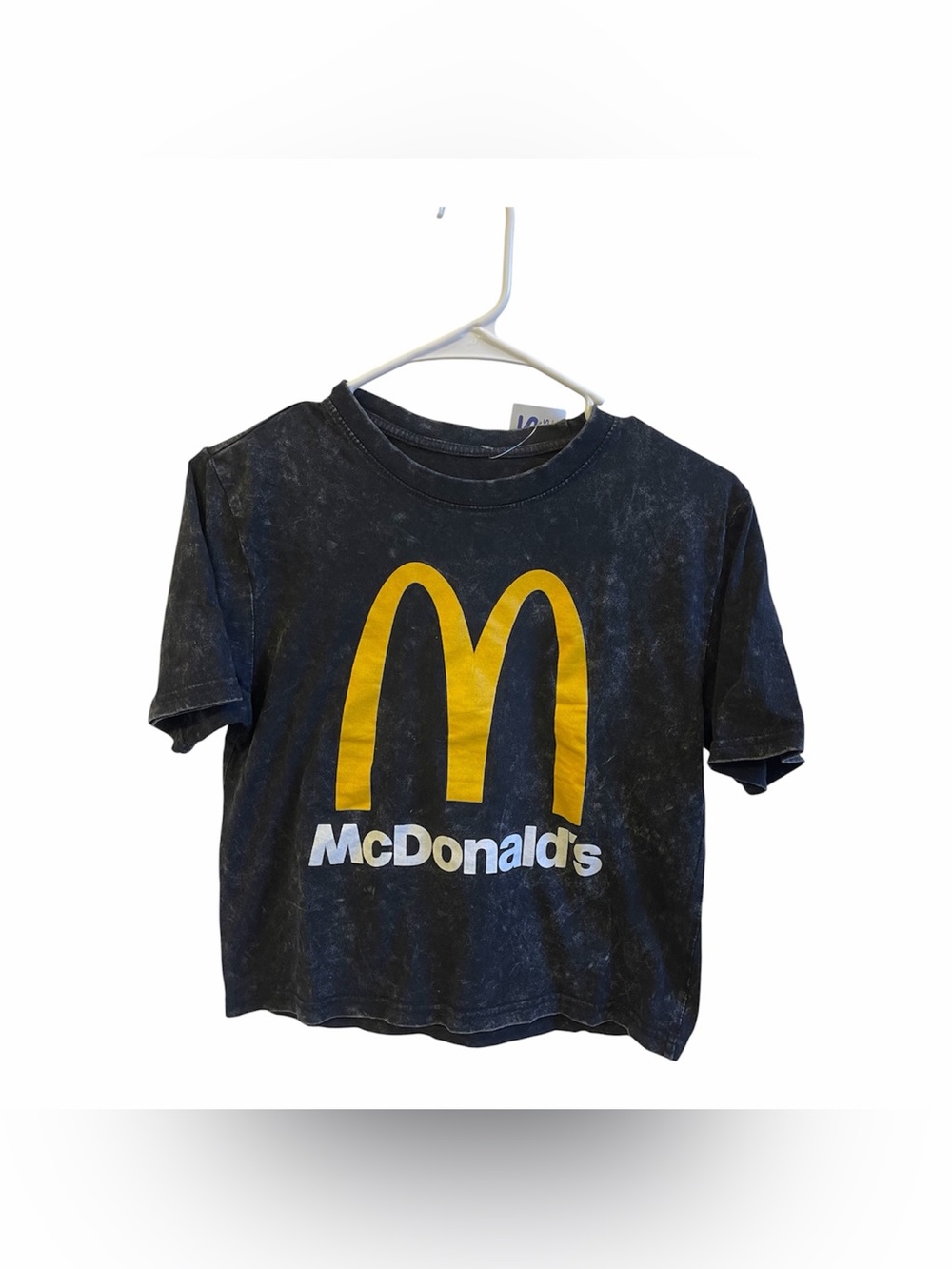 McDonald's Graphic T-Shirt Cropped Black Wash size Medium - NWT **